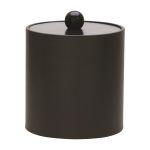 Glamour Line 3 Quart Round Leatherette Ice Bucket, Black